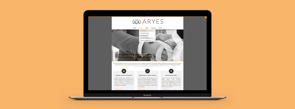 Eric Tadros design site internet webdesign responsive holding aryes société rebranding