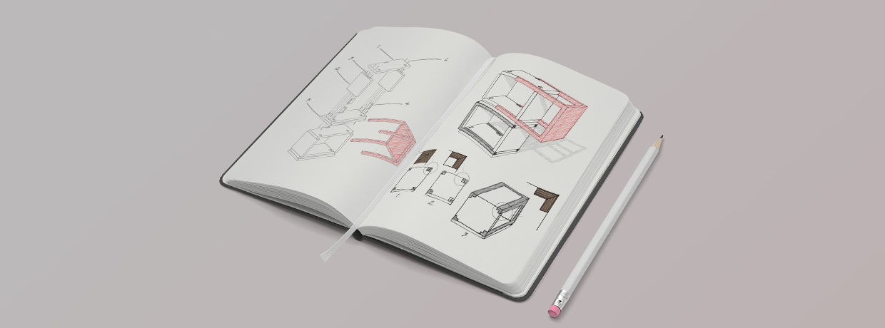 Eric Tadros design designer dessin sketch objet mobilier tabourets encastrable invite concept